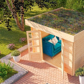 Gartenhaus KARIBU Luma 5 SET Gartenhäuser beige (naturbelassen) Gartenhäuser aus Holz naturbelassen oder anthrazit