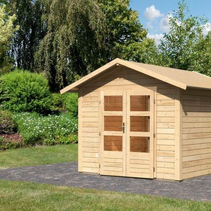 Gartenhaus KARIBU Tarmstedt 6 naturbelassen Gartenhäuser Gr. ohne Fußboden, beige (naturbelassen) Gartenhäuser aus Holz hochwertiger nordischer Fichte