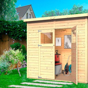 Gartenhaus KONIFERA Amrum 3, beige (naturbelassen), Fußboden im Gartenhaus, ohne Dacheindeckung, Holz, Gartenhäuser, Inklusive Fussboden, Topseller