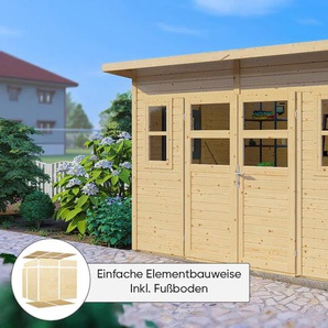 Gartenhaus KONIFERA Felix 4 Gartenhäuser Gr. Fußboden im Gartenhaus, beige (naturbelassen) Gartenhäuser aus Holz
