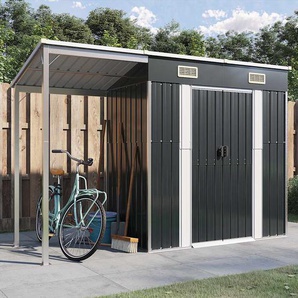 Gartenhaus mit Schleppdach Anthrazit 277x107x181 cm Stahl