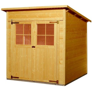Gartenhaus WEKA 325 Gr.2, lasiert, 19 mm Gartenhäuser Gr. Fußboden im Gartenhaus, ohne Rück- und Seitenwand, ohne Dacheindeckung, braun (eiche hell lasiert) Gartenhäuser aus Holz