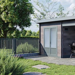 Gartenhaus WOLFF WPC-Trend B mit Lounge Gartenhäuser weiß (elfenbeinfarben, grau) Gartenhäuser