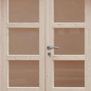 Gartenhaustür WOLFF Leif 28 Türen Gr. 196 cm, 159 cm, beige (natur) Türen Doppelflügeltür, BxH: 158,8x196,5 cm