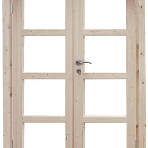 Gartenhaustür WOLFF Thor 28 Türen Gr. 196 cm, 159 cm, beige (natur) Türen Doppelflügeltür, BxH: 158,8x196,5 cm