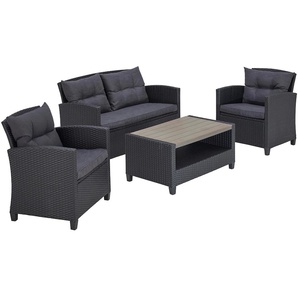 KONIFERA Gartenlounge-Set St. Tropez, (11 tlg.), 2er Sofa, 2 Sessel, Tisch 90x55 cm, Polyrattan