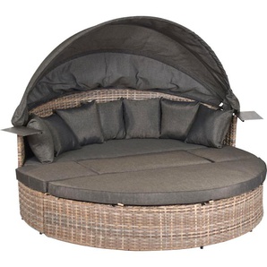 Gartenlounge-Set MERXX Riva Premium, beige (natur, natur, natur), Polyester, Aluminium, Kunststoff, Polyester, Sitzmöbel-Sets, Relaxinsel, inkl. Sitz-und Rückenkissen, Topseller