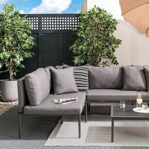 Gartenloungegruppe Milla 3-teilig Grau/Anthrazit