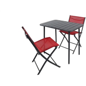 Gartenmöbel 3er-Set | rot | 80 cm | 72 cm |