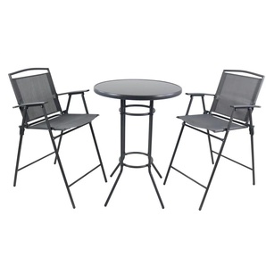Gartenmöbel 3er-Set   ¦ schwarz ¦ Maße (cm): B: 70 H: 108