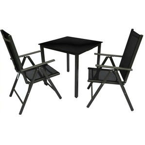 Gartenmöbel 3er-Set   ¦ schwarz ¦ Maße (cm): B: 80 H: 73