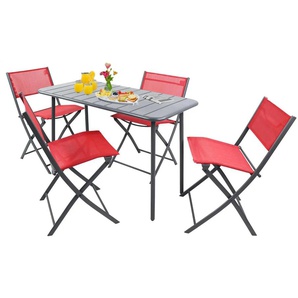 Gartenmöbel 5er-Set   ¦ rot ¦ Maße (cm): B: 110 H: 72