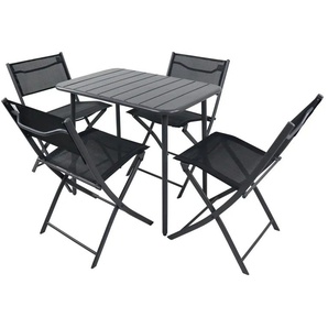 Gartenmöbel 5er-Set | schwarz | 80 cm | 72 cm |