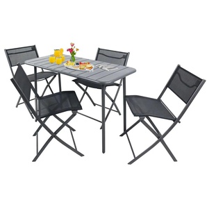 Gartenmöbel 5er-Set   ¦ schwarz ¦ Maße (cm): B: 110 H: 72