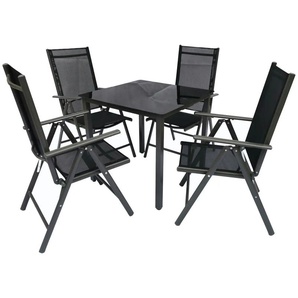 Gartenmöbel 5er-Set   ¦ schwarz ¦ Maße (cm): B: 80 H: 73
