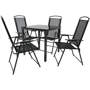 Gartenmöbel 5er-Set   ¦ schwarz ¦ Maße (cm): B: 80 H: 76