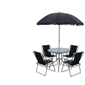 Gartenmöbel 6er-Set | schwarz | 75 cm | 74 cm |