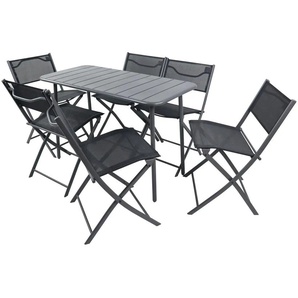 Gartenmöbel 7er-Set   ¦ schwarz ¦ Maße (cm): B: 110 H: 72