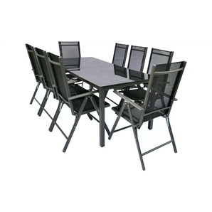 Gartenmöbel 9er-Set   ¦ schwarz ¦ Maße (cm): B: 190 H: 73