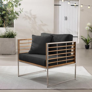 Gartensessel 83 x 74 x 70cm Braun/Grau/Anthrazit