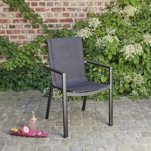 Gartensessel aus Aluminium und grauem Textilene