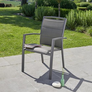 Gartensessel aus Aluminium und grauem Textilene