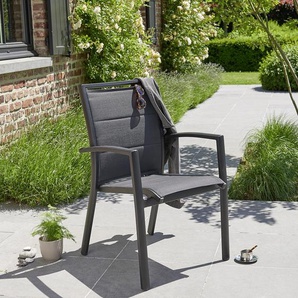 Gartensessel aus Aluminium und schwarzem Textilene