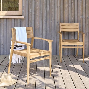 Gartensessel aus massivem Teakholz ( 2er-Set )