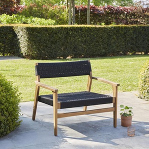 Gartensessel aus massivem Teakholz und Tauwerk