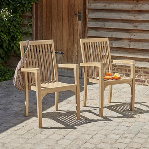 Gartensessel massives Teakholz stapelbar ( 2er Set )