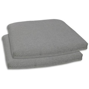 Gartensitzkissenset, Grau, Textil, 2-teilig, Uni, Füllung: Schaumstoff, Vlies, 40-47x5x45 cm, Oeko-Tex® Standard 100, pflegeleicht, hochwertige Qualität, langlebig, für den Außenbereich geeignet, Outdoor-Kissen, Outdoor-Sitzkissen