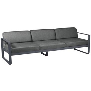 Gartensofa 3-Sitzer Bellevie metall textil grau 3-Sitzer-Sofa / L 235 cm - Bezug weiß - Fermob - Grau