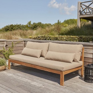 Gartensofa aus massivem Teakholz taupe