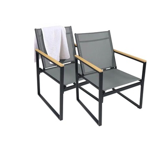 Gartenstuhl 2er-Set | grau | 54 cm | 83 cm |