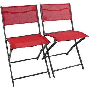 Gartenstuhl 2er-Set - rot - Materialmix - 45 cm - 79 cm | Möbel Kraft
