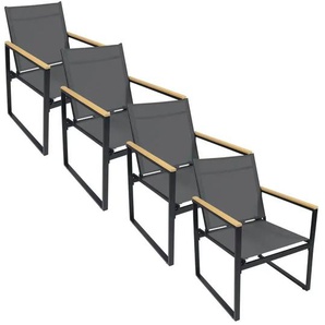 Gartenstuhl 2er-Set | schwarz | 54 cm | 83 cm |