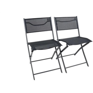 Gartenstuhl 2er-Set - schwarz - Materialmix - 45 cm - 79 cm | Möbel Kraft