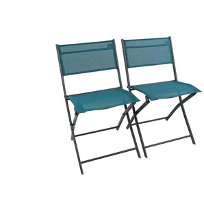 Gartenstuhl 2er-Set | türkis/petrol | 45 cm | 79 cm |