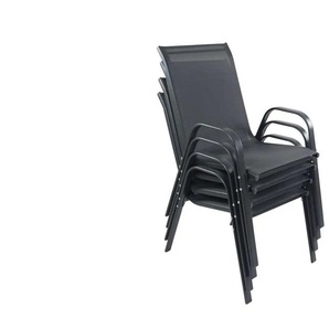 Gartenstuhl 4er-Set | grau | 56 cm | 89 cm |