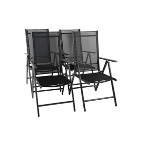 Gartenstuhl 4er-Set   ¦ grau ¦ Maße (cm): B: 56 H: 105