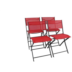 Gartenstuhl 4er-Set   ¦ rot ¦ Maße (cm): B: 45 H: 79