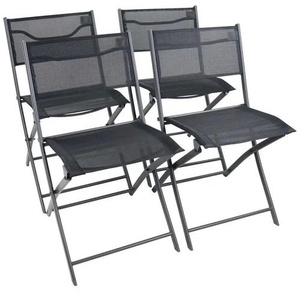 Gartenstuhl 4er-Set - schwarz - Materialmix - 45 cm - 79 cm | Möbel Kraft
