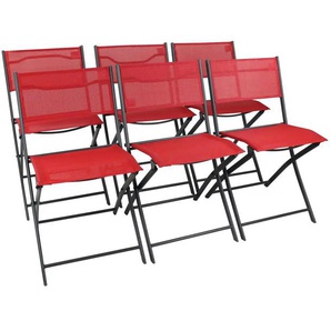 Gartenstuhl 6er-Set - rot - Materialmix - 45 cm - 79 cm | Möbel Kraft