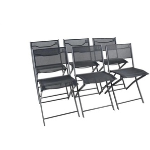 Gartenstuhl 6er-Set - schwarz - Materialmix - 45 cm - 79 cm | Möbel Kraft