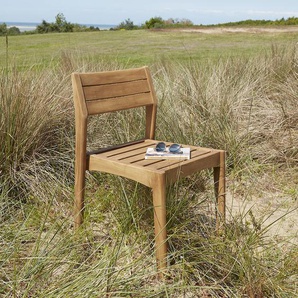Gartenstuhl aus massivem, recyceltem Teakholz