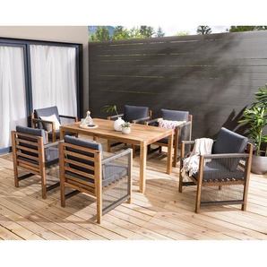Diningstuhl 2er-Set mit Armlehnen Polyester Braun/Grau 62 x 86 x 66cm