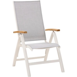 Gartenstuhl BEST Cavalese Stühle Gr. B/H/T: 62 cm x 110 cm x 67 cm, Aluminium, weiß (weiß, weiß) Gartenstühle