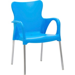 Gartenstuhl BEST Maui Stühle Gr. B/H/T: 54 cm x 81 cm x 52 cm, Aluminium, blau (blau, silber) Gartenstühle