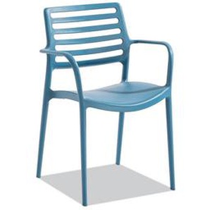 Gartenstuhl , Blau , Kunststoff , Rundrohr , 56x84x54 cm , Typenauswahl, stapelbar, wetterfest, wetterbeständig , Gartenmöbel, Gartenstühle, Gartenstühle