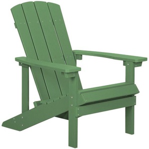 Gartenstuhl Grün Kunstholz breite Armlehnen Muskoka Adirondack Stil Terrasse Outdoor